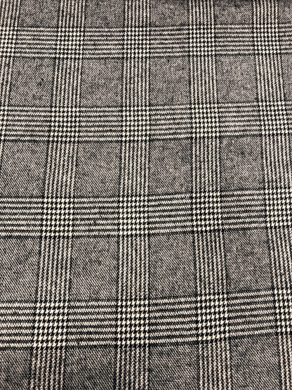ZOE 073 houndstooth check double face black&white tweed