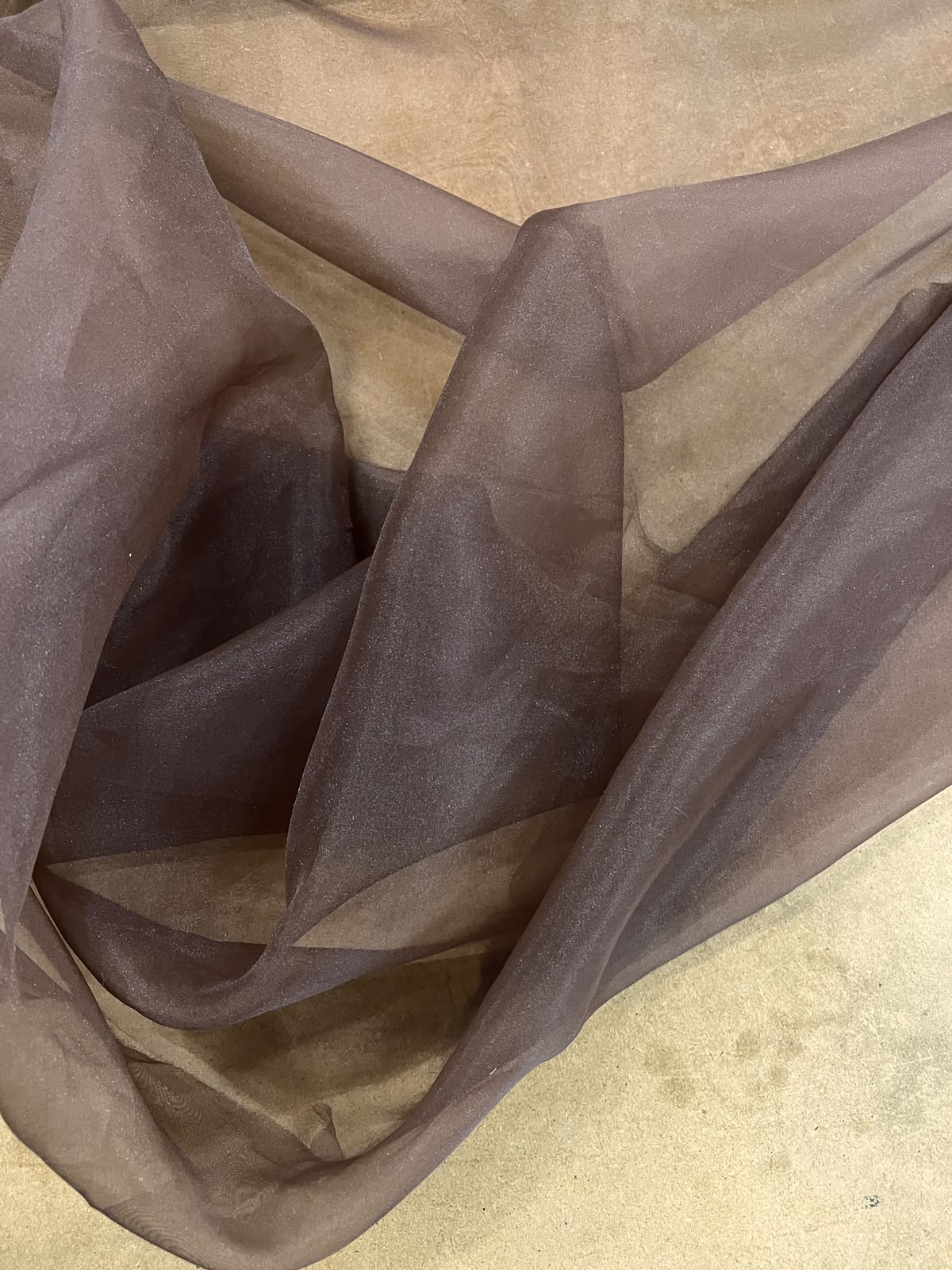 ZOE 076 brown shiny transparent organza