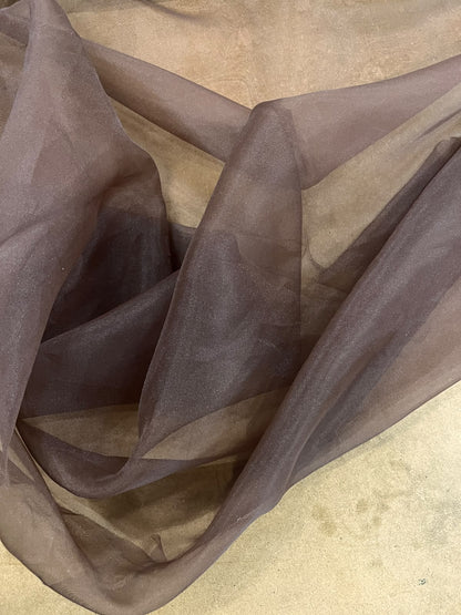 ZOE 076 brown shiny transparent organza
