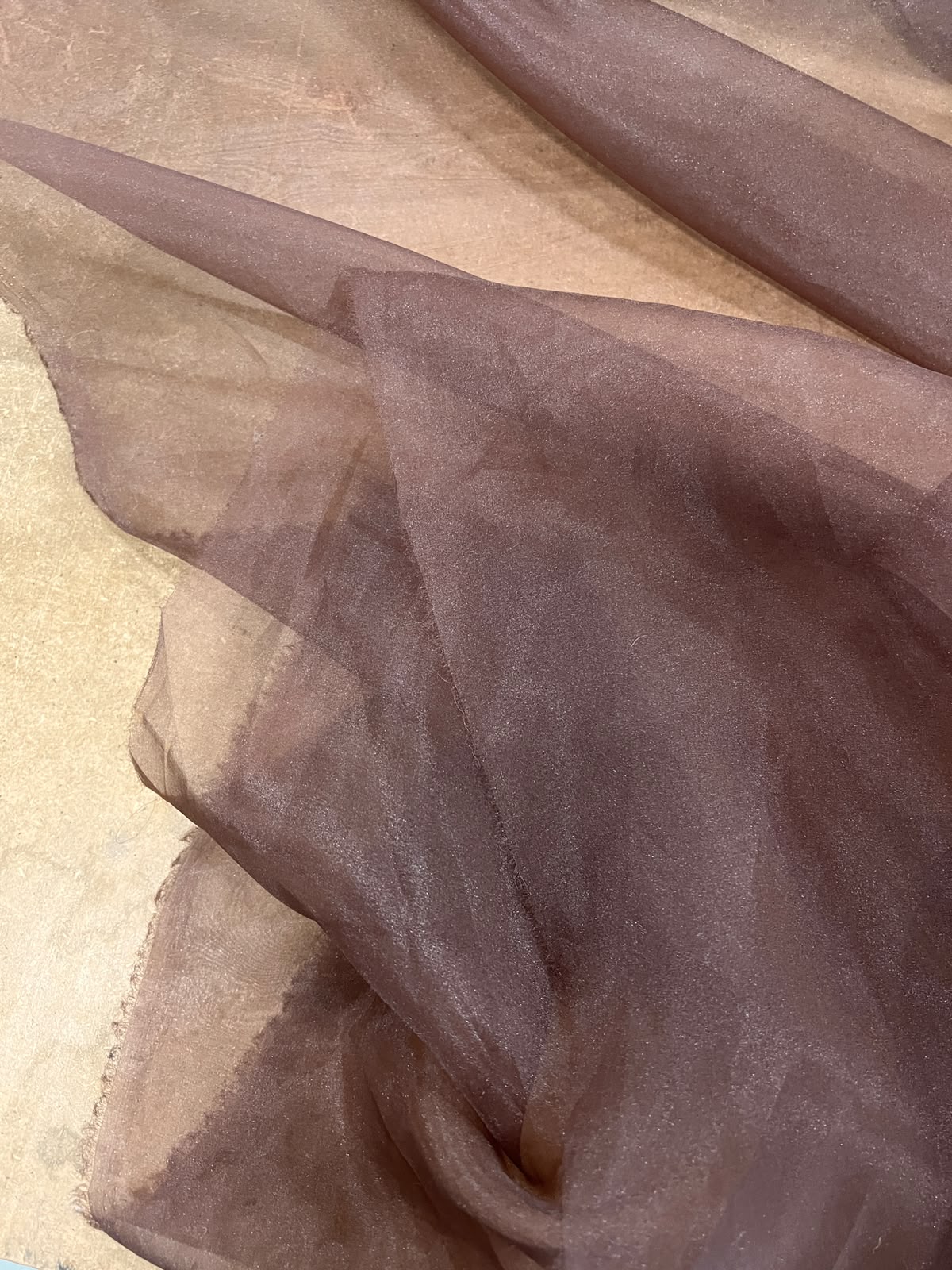 ZOE 076 brown shiny transparent organza