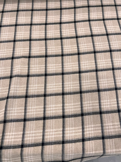 ZOE 077 wool blended beige&ecru&black check