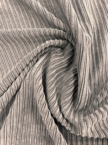 ZOE 078 grey curduroy vertical ribbed