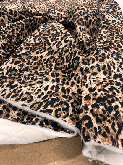 ZOE 087 double face leopard diamon stitched quilted puffer