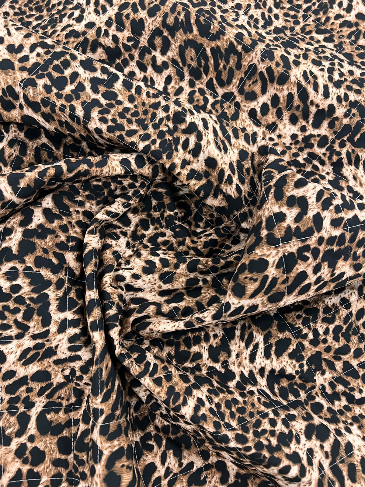 ZOE 087 double face leopard diamon stitched quilted puffer