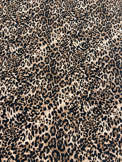 ZOE 087 double face leopard diamon stitched quilted puffer