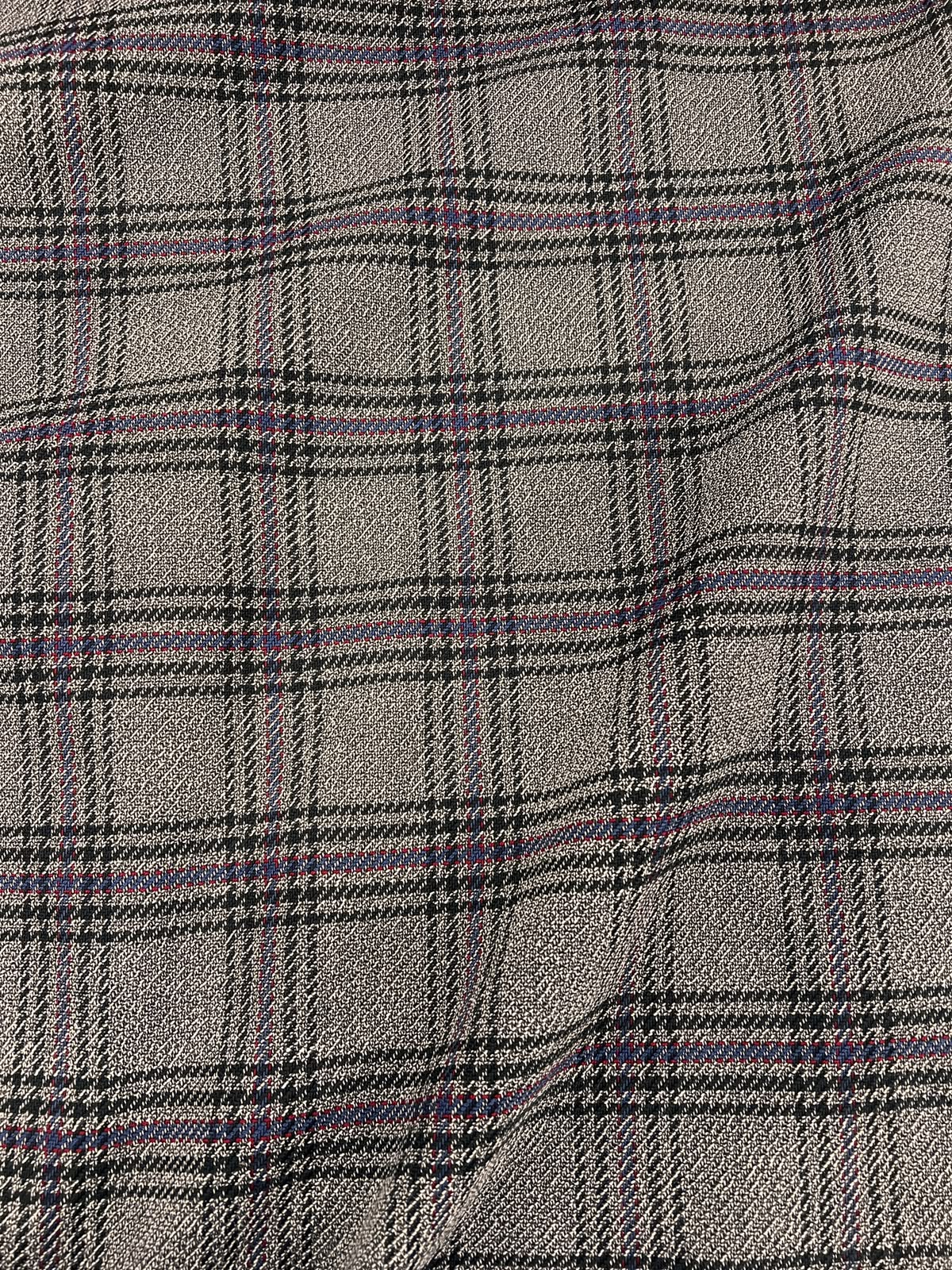 ZOE 089  Grey with red&blue overcheck heavyweight tweed