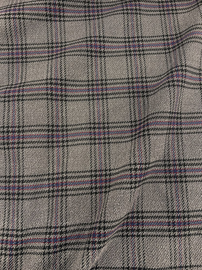 ZOE 089  Grey with red&blue overcheck heavyweight tweed