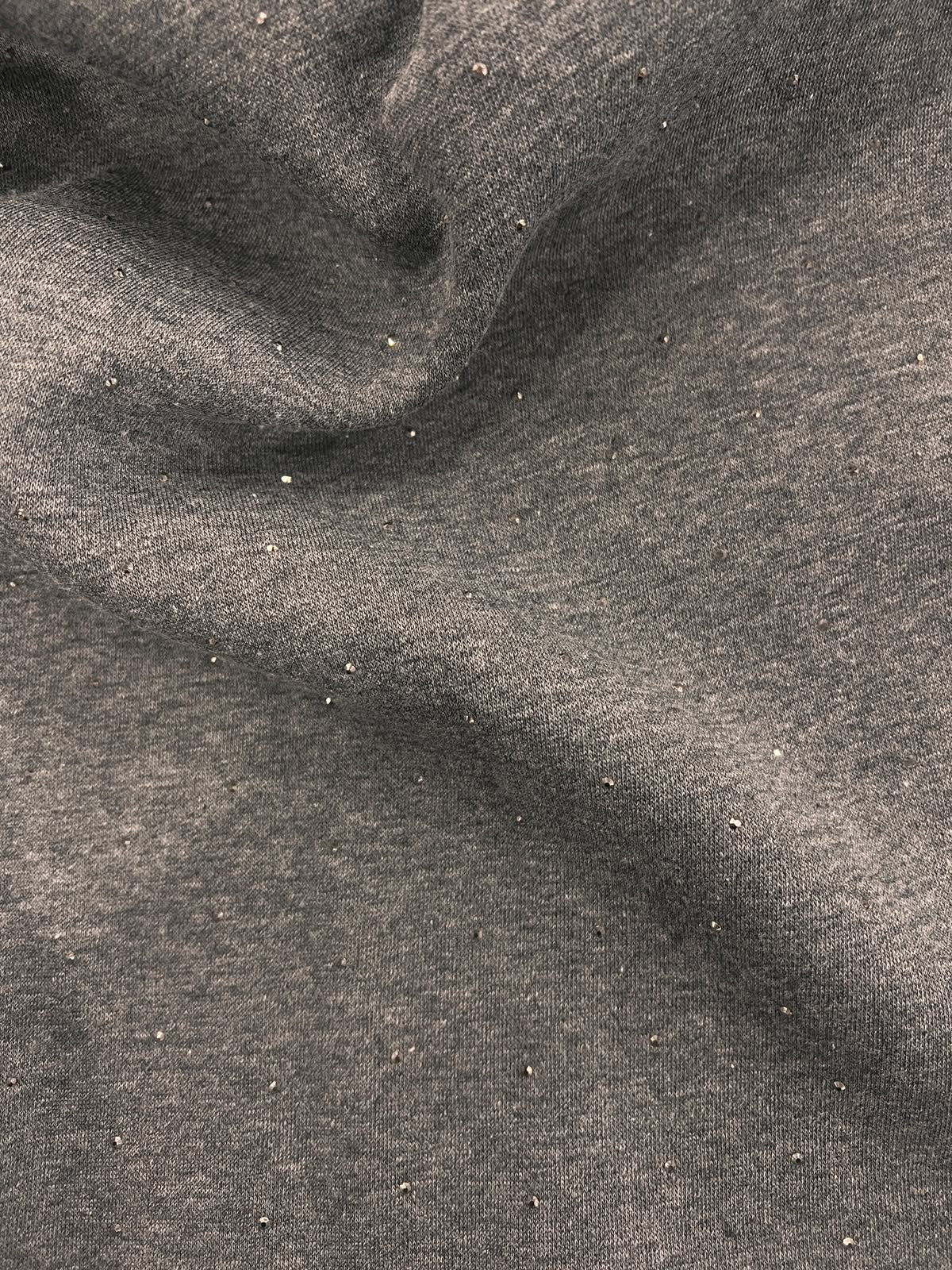 ZOE 091  dark grey marl all over studs fleece