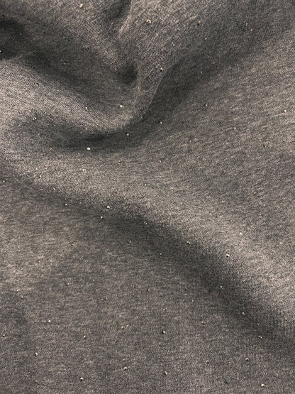 ZOE 091  dark grey marl all over studs fleece
