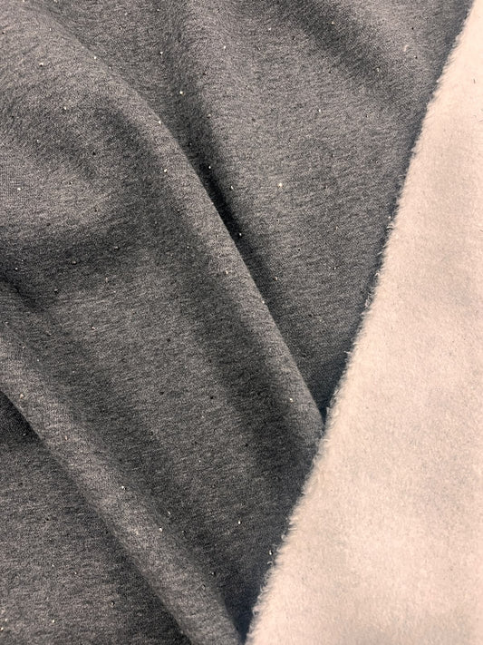 ZOE 091  dark grey marl all over studs fleece
