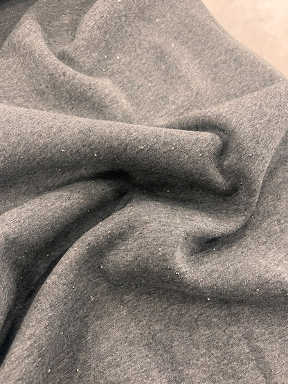 ZOE 091  dark grey marl all over studs fleece