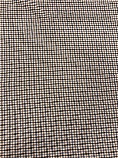 ZOE 093 gingham blue&brown&ecru woven fabric
