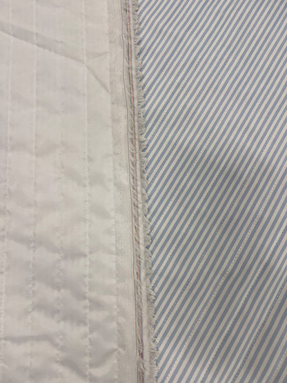 ZOE 094  blue&white bengal stripe quilted puffer