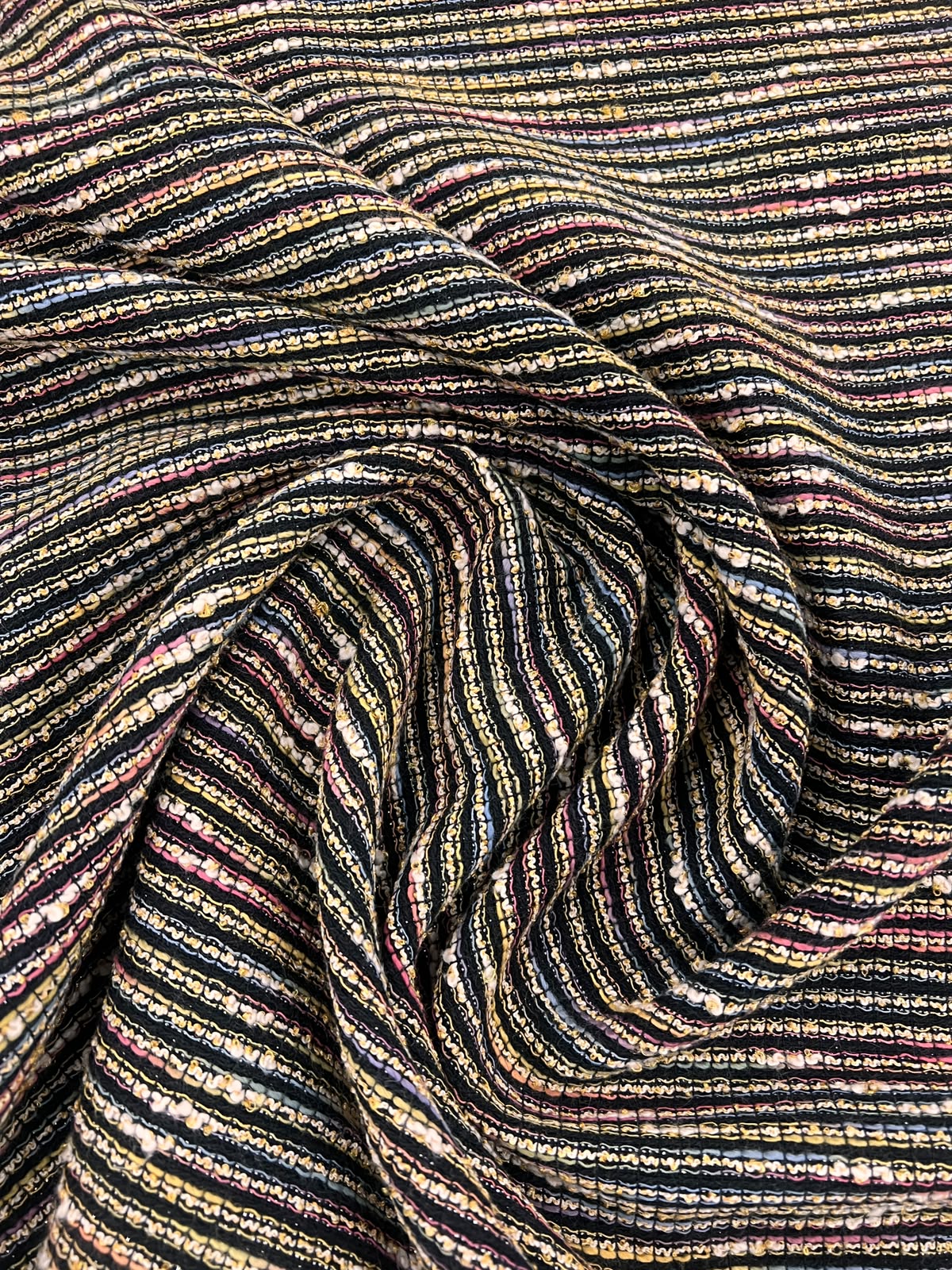 ZOE 098 multi color striped boucle tweed