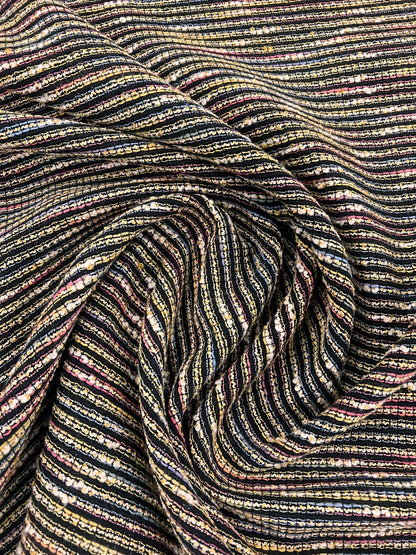 ZOE 098 multi color striped boucle tweed