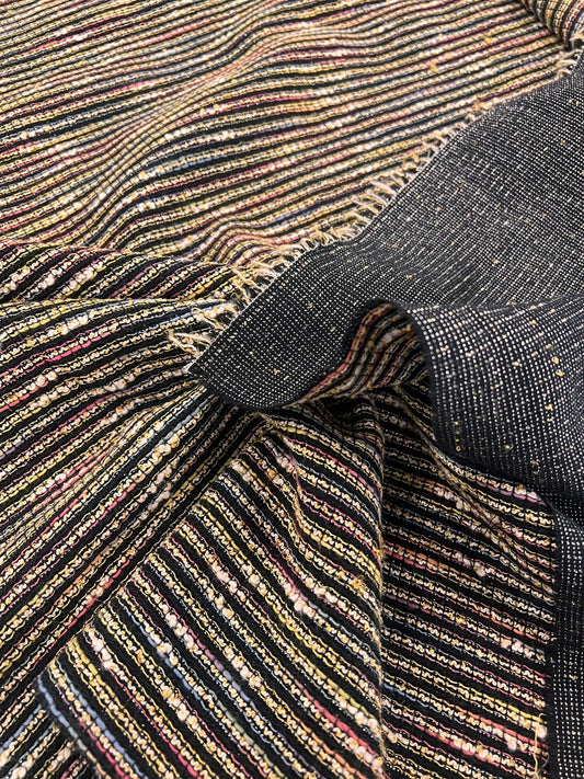 ZOE 098 multi color striped boucle tweed