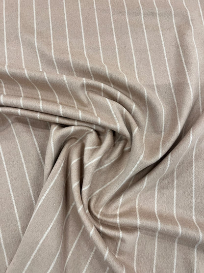 OLAF 010 beige&ecru stripe wool