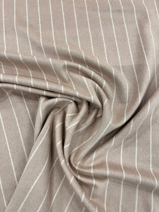 OLAF 010 beige&ecru stripe wool
