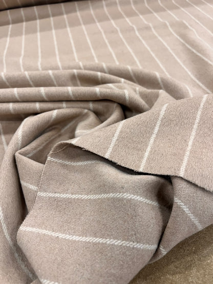 OLAF 010 beige&ecru stripe wool