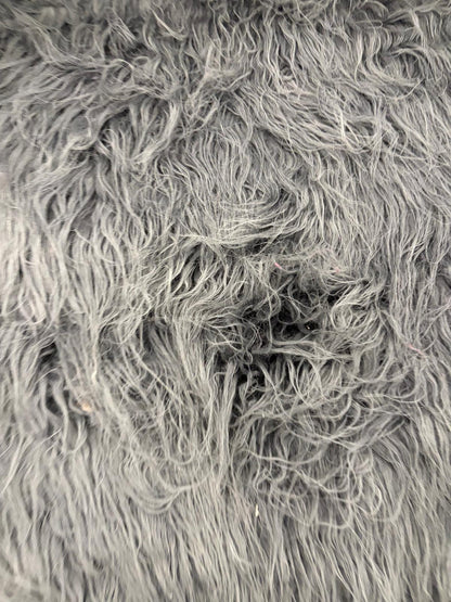DRACO 009 fake fur hairy woolen coat fabric grey