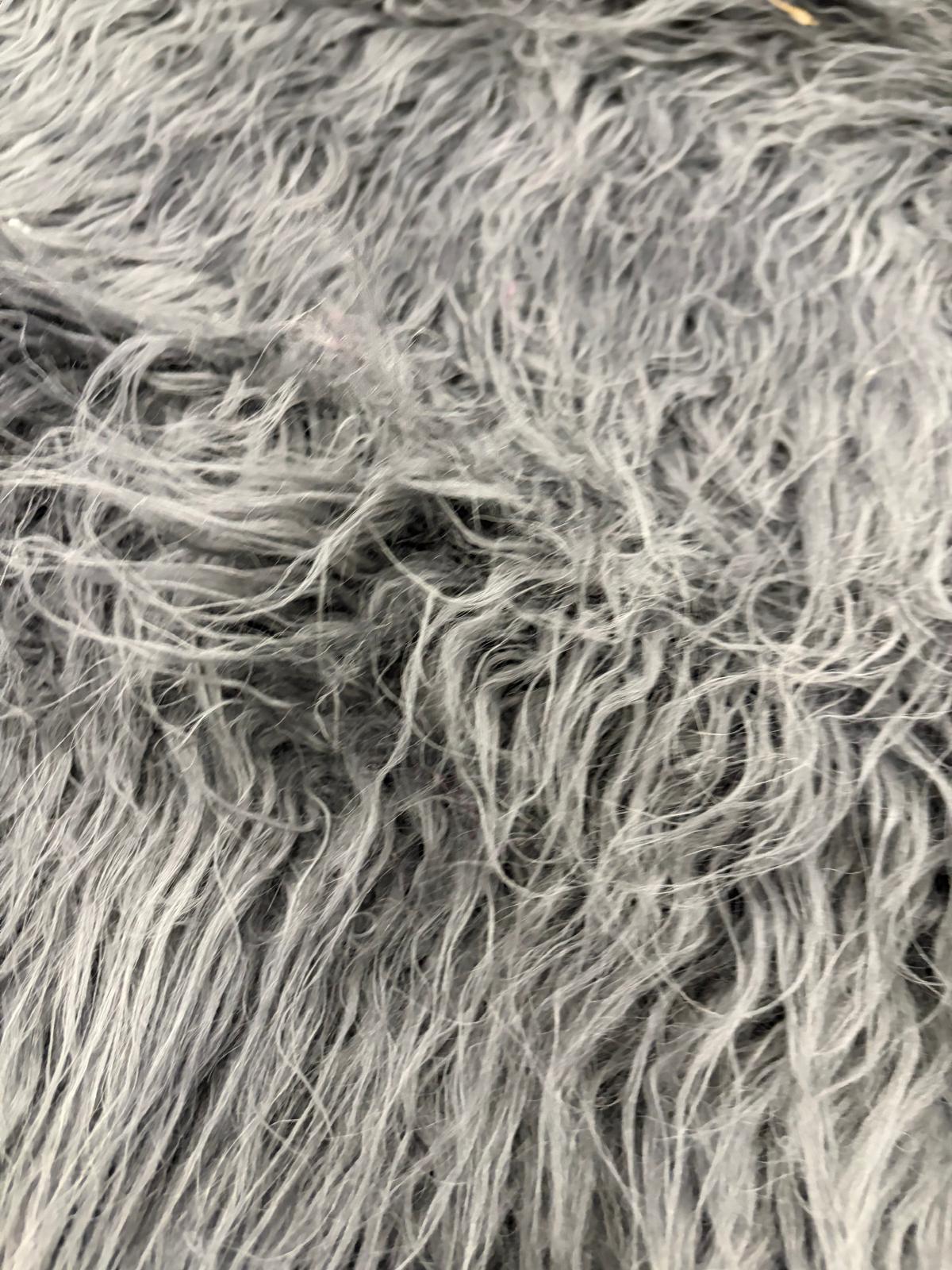 DRACO 009 fake fur hairy woolen coat fabric grey