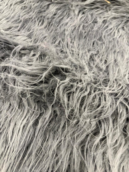 DRACO 009 fake fur hairy woolen coat fabric grey