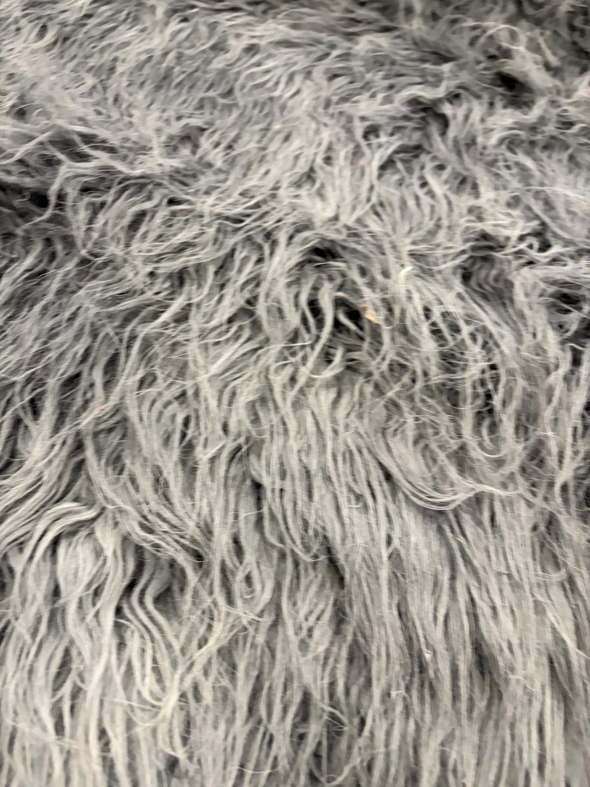 DRACO 009 fake fur hairy woolen coat fabric grey