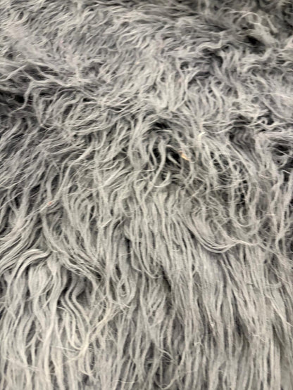 DRACO 009 fake fur hairy woolen coat fabric grey