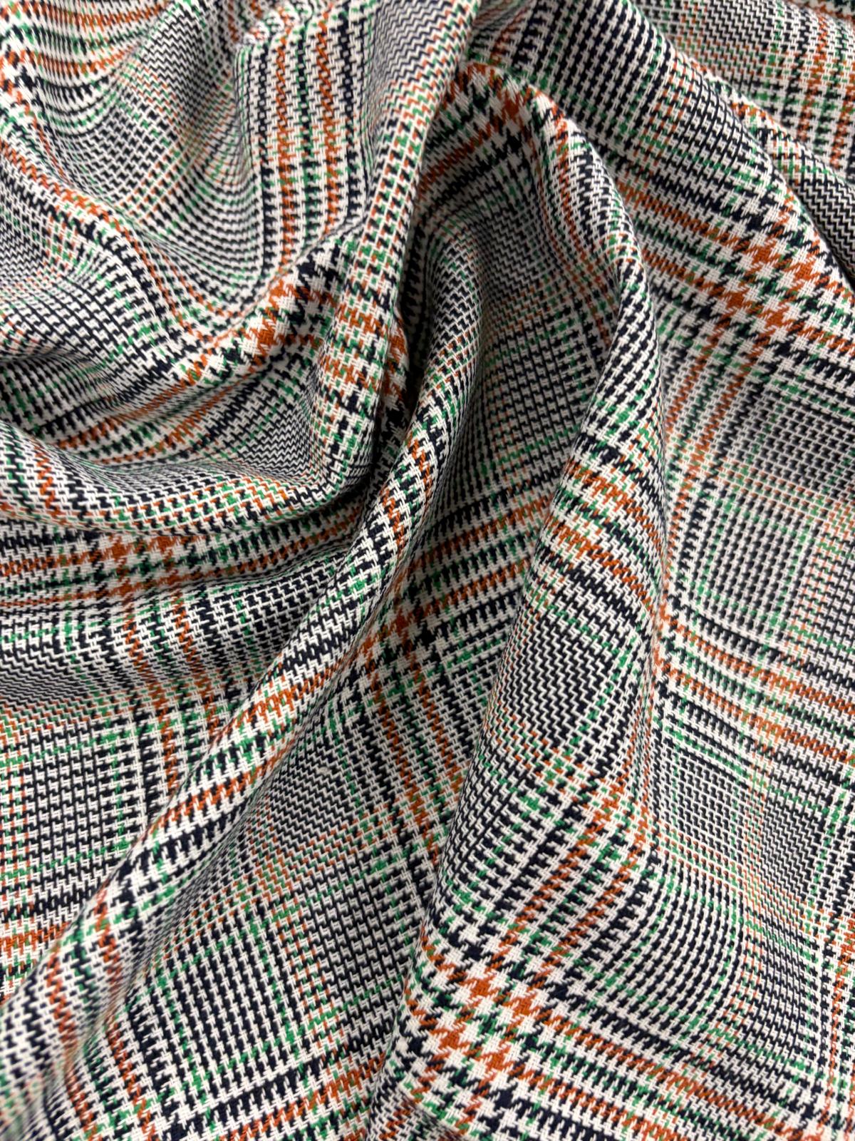 DRACO 011 multi color houndstooth midweight cotton blended