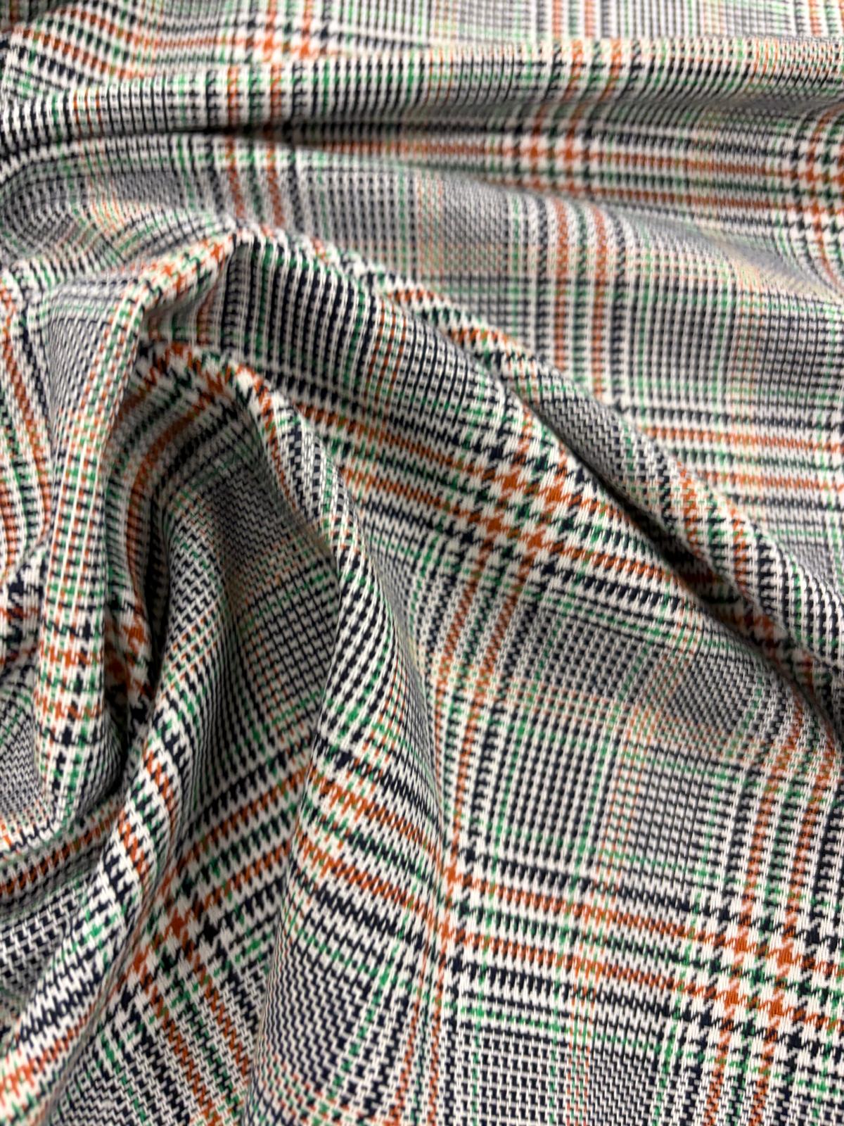 DRACO 011 multi color houndstooth midweight cotton blended