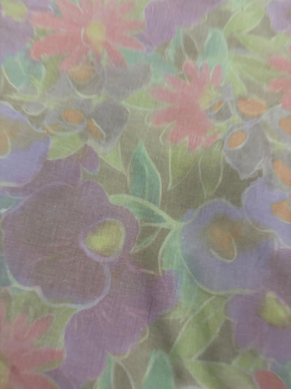 DRACO 017 watercolor floral printed voile