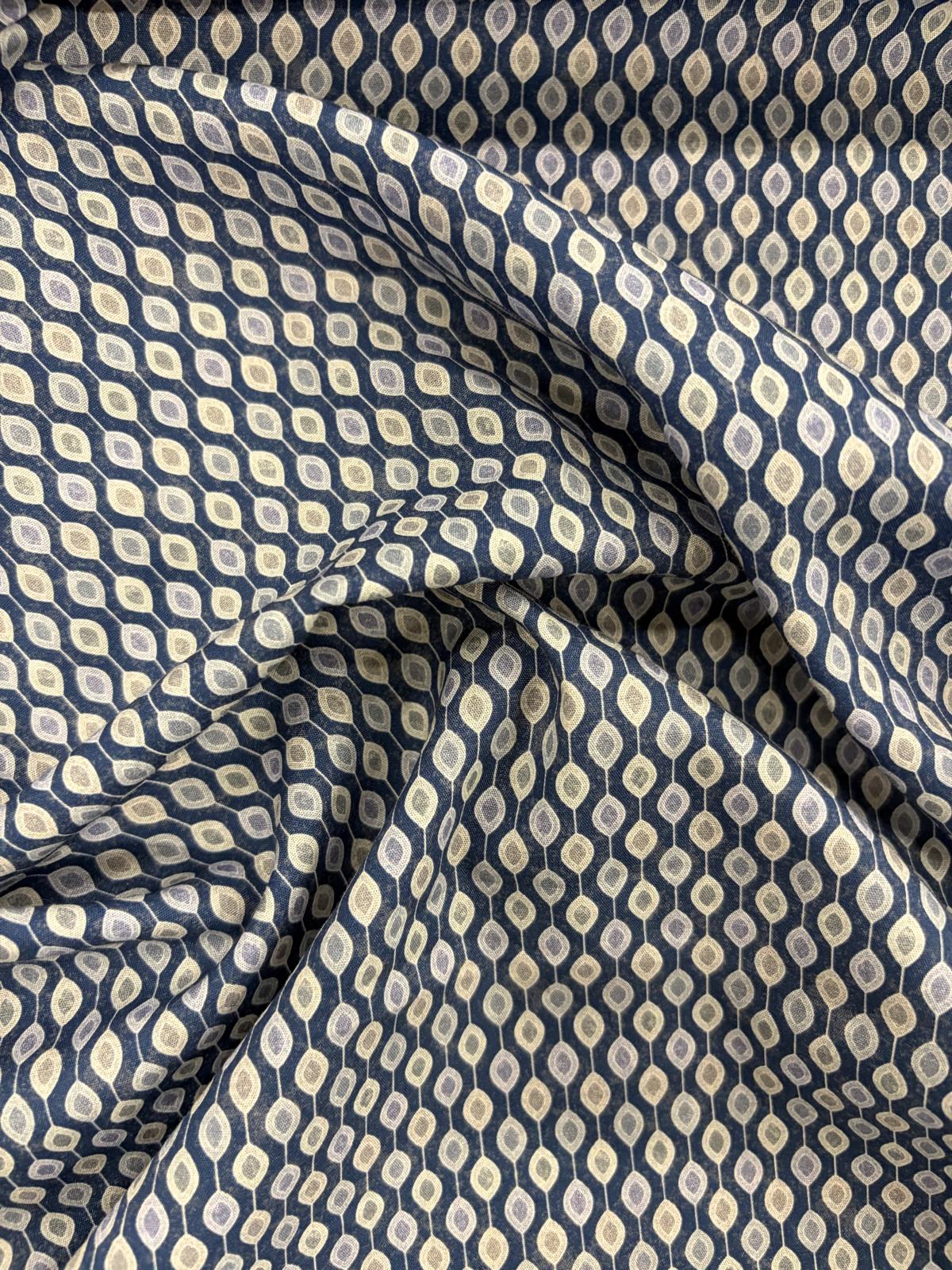 DRACO 019 geo printed cotton colorwoven shirting fabric