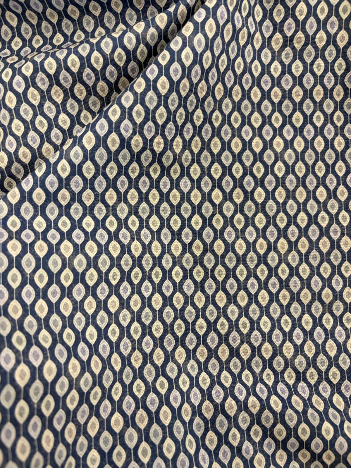 DRACO 019 geo printed cotton colorwoven shirting fabric