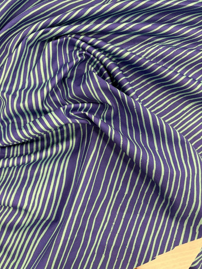 DRACO 021 wavy striped printed cotton light canvas