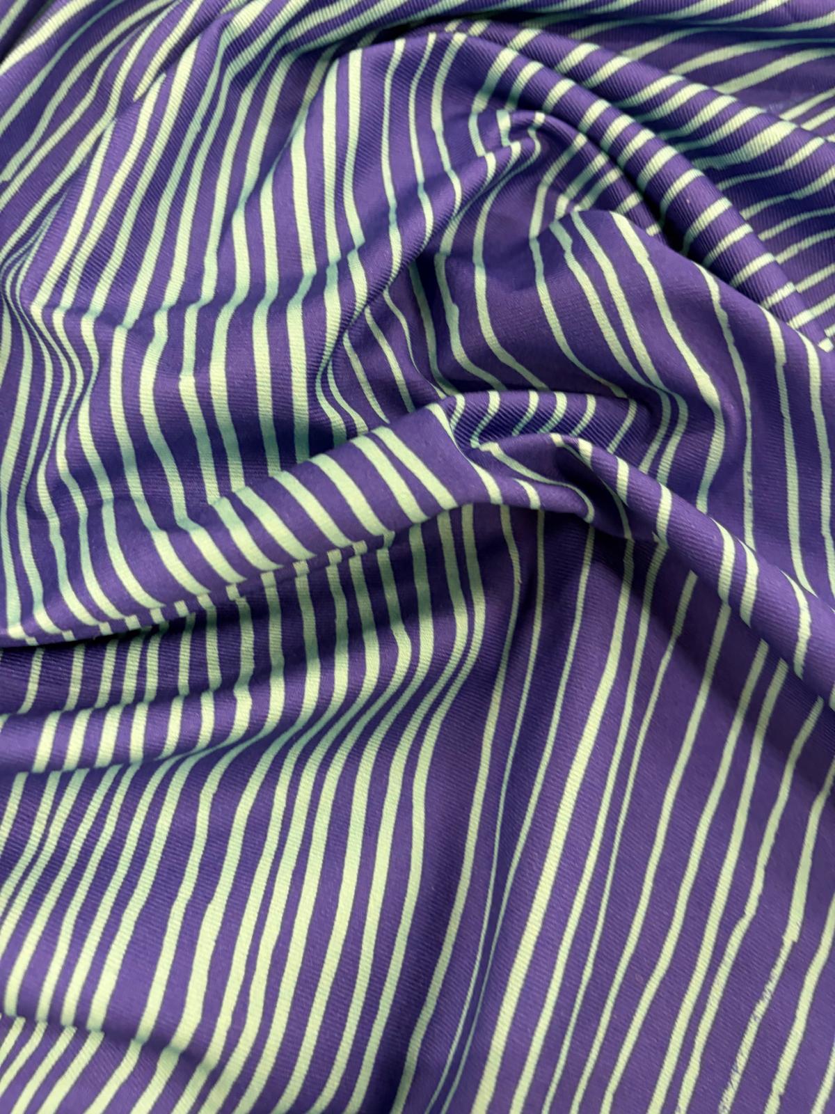 DRACO 021 wavy striped printed cotton light canvas