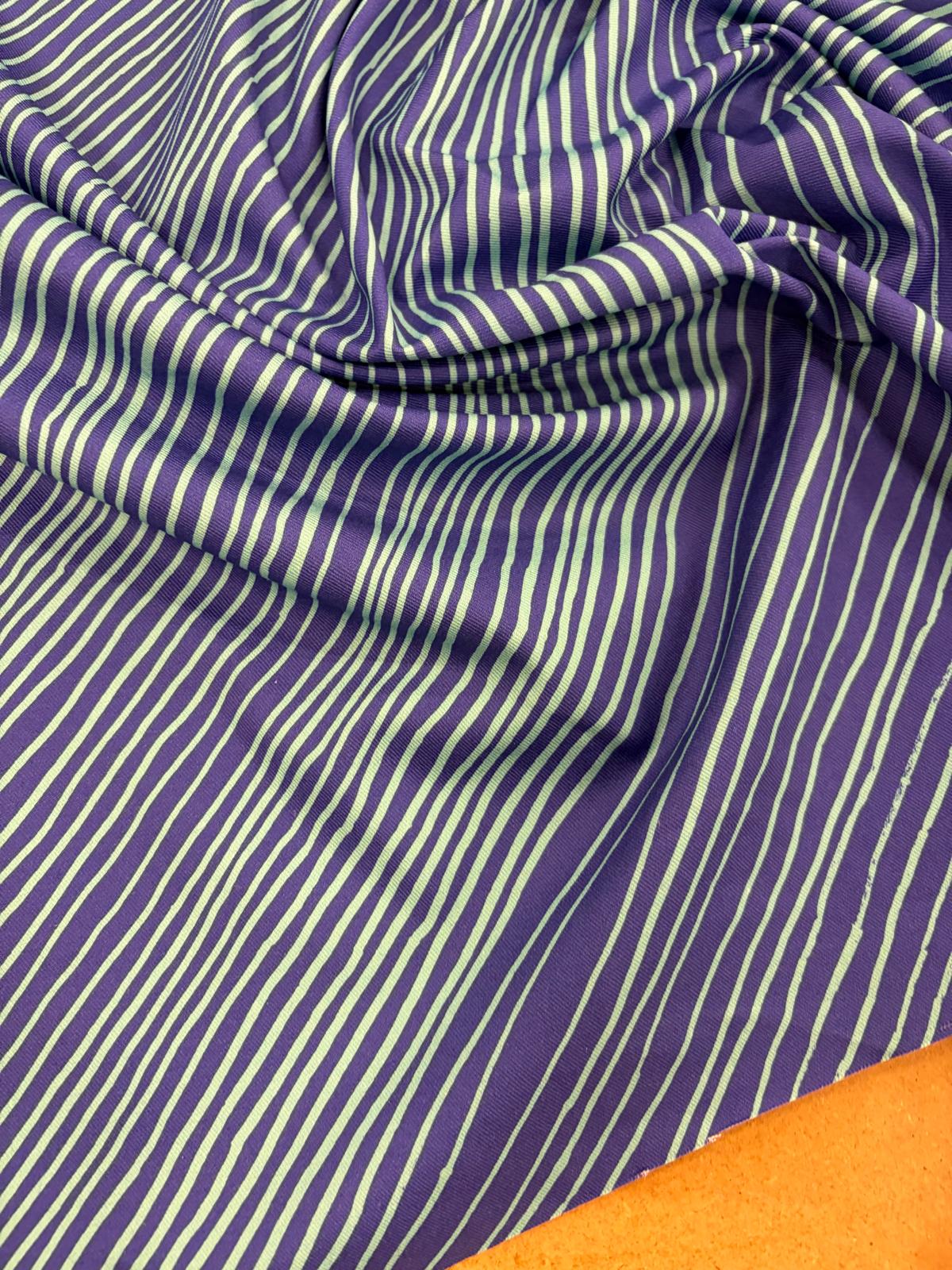 DRACO 021 wavy striped printed cotton light canvas
