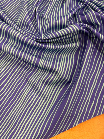 DRACO 021 wavy striped printed cotton light canvas