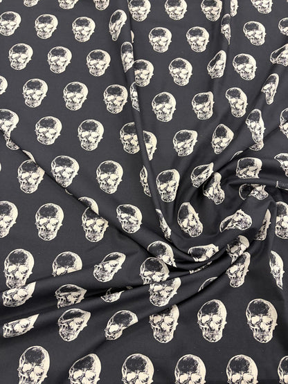 DRACO 025 big skull midweight printed cotton Black