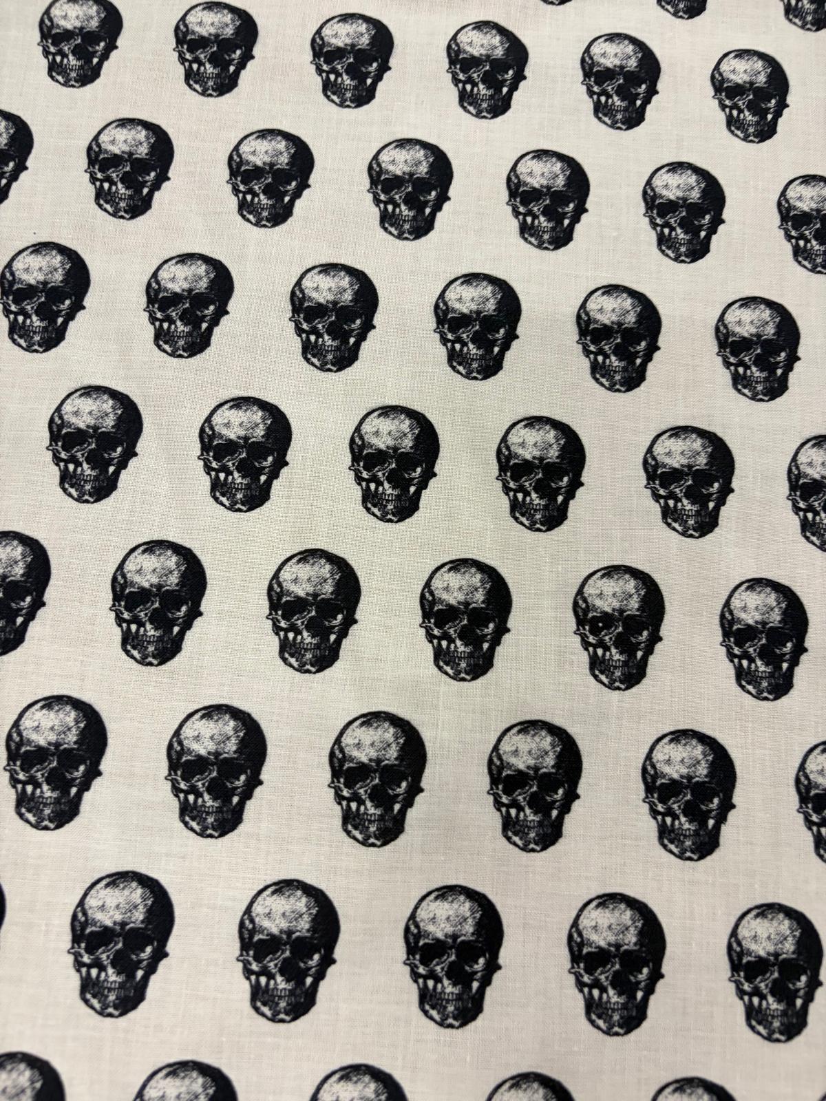 DRACO 026 skull midweight printed cotton White