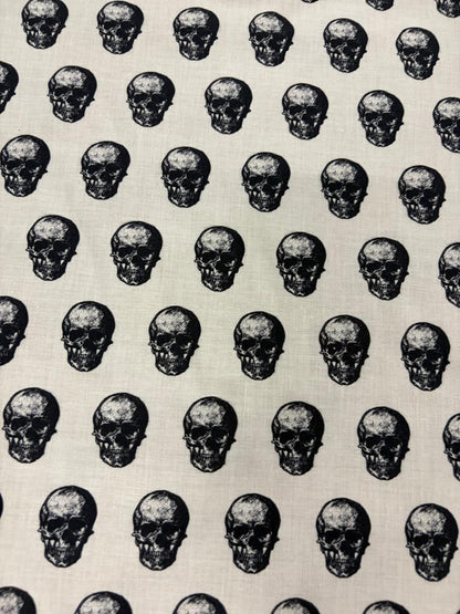 DRACO 026 skull midweight printed cotton White