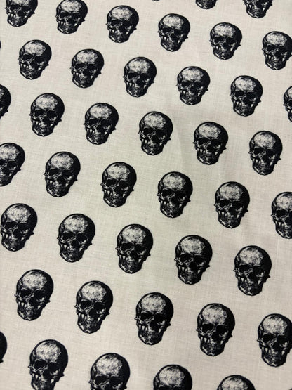 DRACO 026 skull midweight printed cotton White
