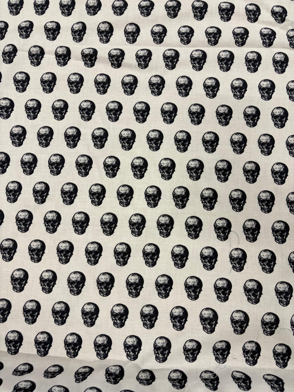 DRACO 026 skull midweight printed cotton White