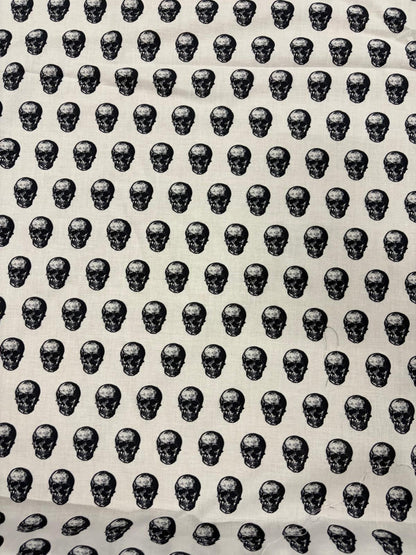 DRACO 026 skull midweight printed cotton White