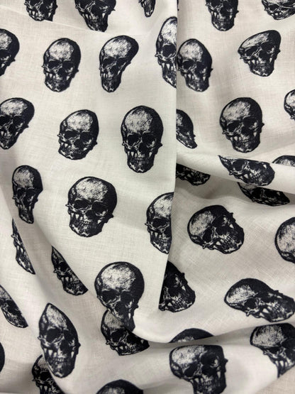 DRACO 026 skull midweight printed cotton White