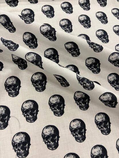 DRACO 026 skull midweight printed cotton White