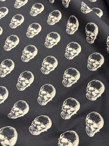 DRACO 027 petit skull printed midweight cotton Black