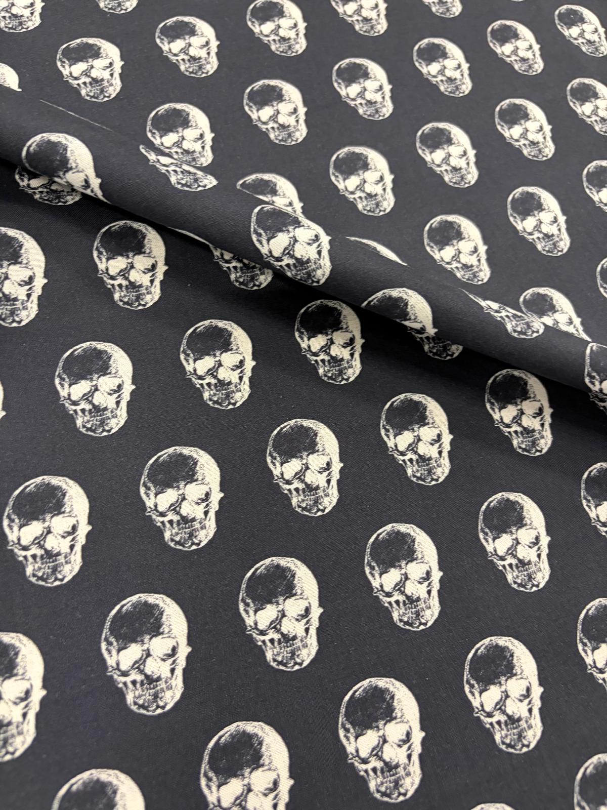 DRACO 027 petit skull printed midweight cotton Black