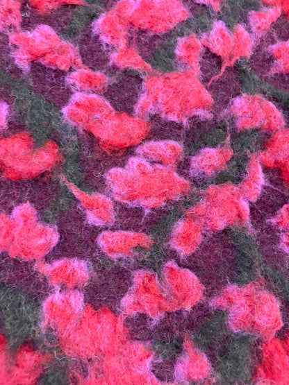 DRACO 029 heavy boiled wool with applicated flower design