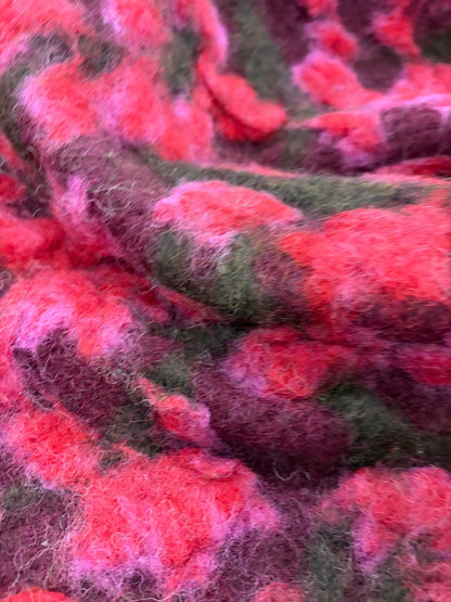 DRACO 029 heavy boiled wool with applicated flower design