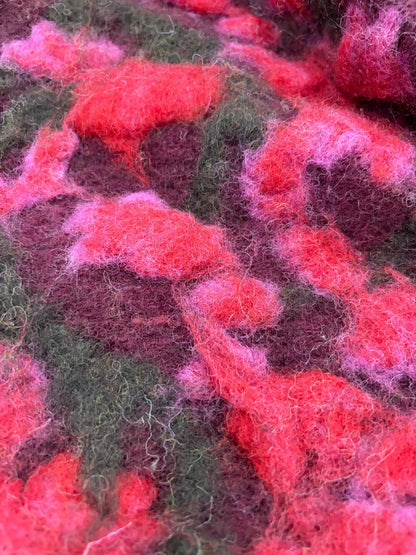 DRACO 029 heavy boiled wool with applicated flower design